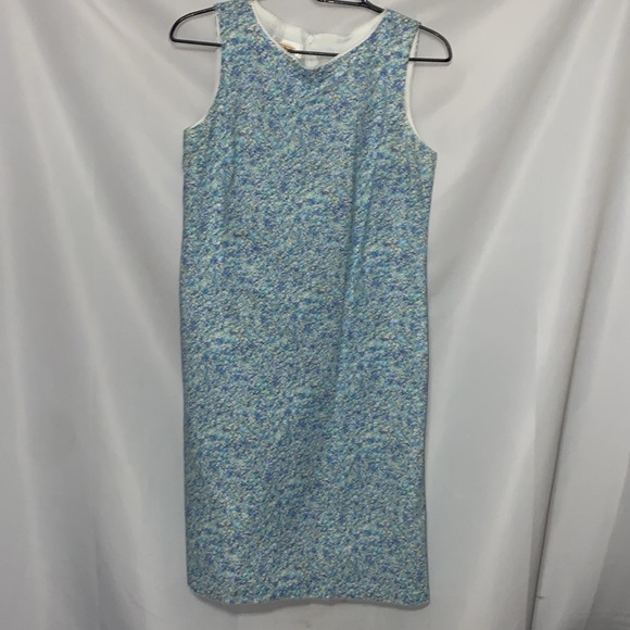 Talbots Wo size 6 Blue Sheath Midi Dress Scoop Neck Sleeveless. Floral design - Picture 6 of 12